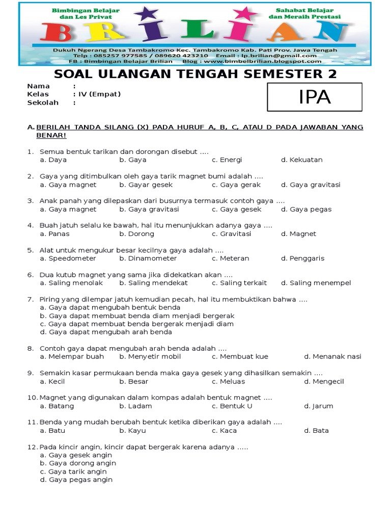 Latihan Soal PTS IPAS Kelas 4 SD Semester 1 2025, Lengkap Kunci Jawaban