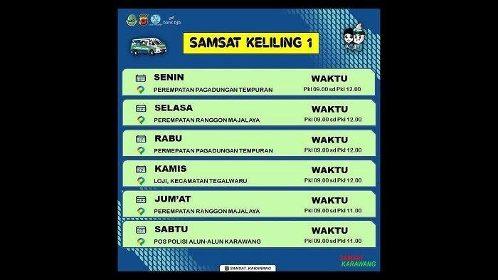 Samsat Keliling Bekasi dan Karawang, 1 Oktober 2025